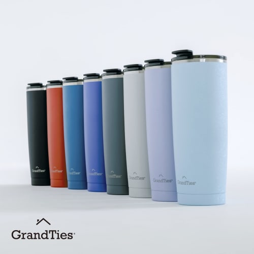 GRANDTIES Premium Drinkware Vacuum Insulated Tumbler, 590ml, Car Cup Holder Compatible & Easy Open/Close Spout (Sanctuary Noi)