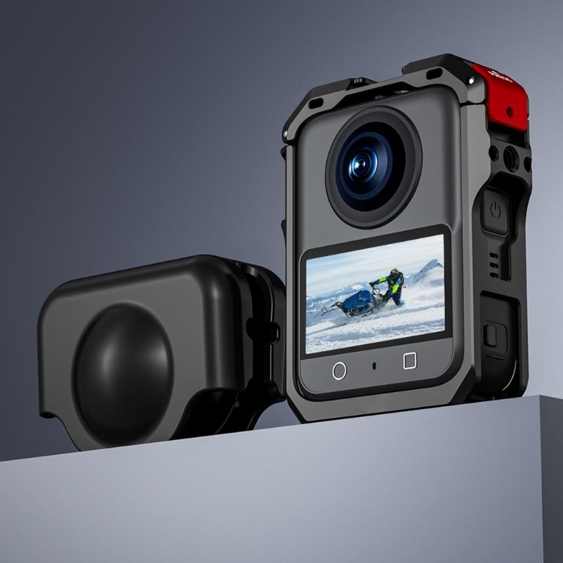 Aluminum-Alloy Camera Cage For 360 Degree Devices Strengthened Heat Dissipation Design Cold Shoe Mount Compatibility