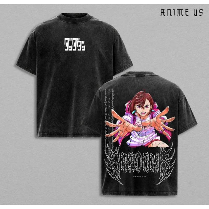 

Ayase Momo Dandadan Clothing Men Women Short Sleeve Manga T-shirts Vintage Washed T Shirt Casual Cotton Tee Harajuku Male Tshirt XXL чорний
