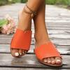 Women's Indoor and Outdoor One-line Flat Casual Slippers Summer New Simple Fish Mouth Slippers in Solid Color