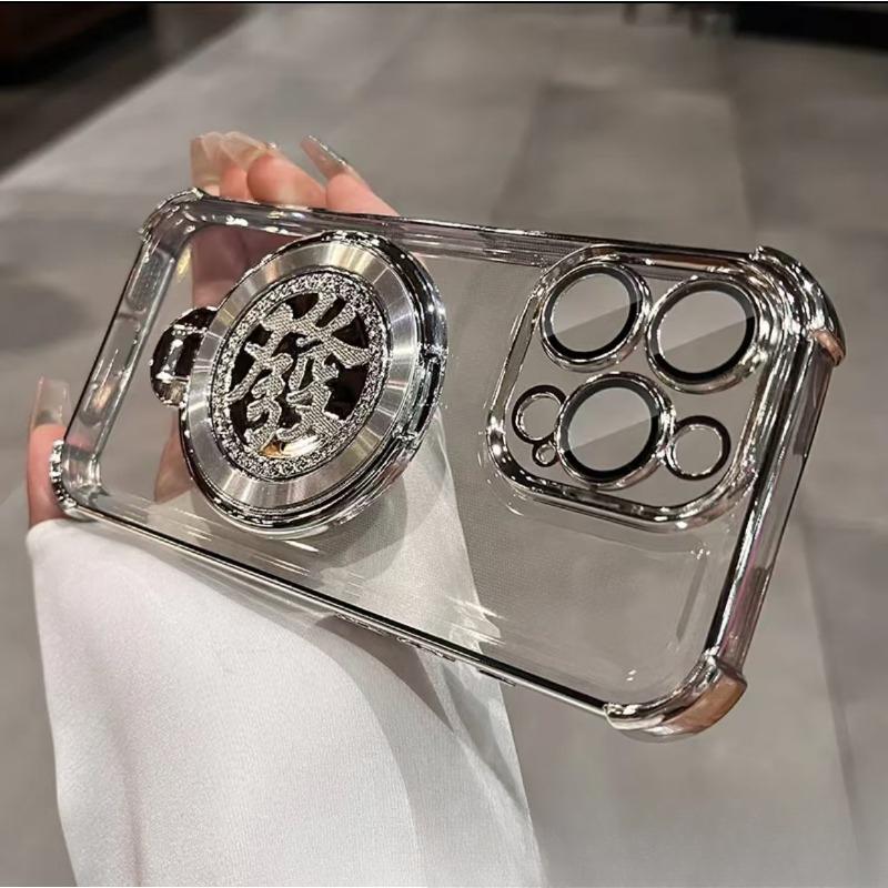 Aplicabil pentru Carcasă Telefon Mobil Apple 16 Suport Rotativ cu Aspirație Magnetică de Lux Ușor Carcasă de Cuplu cu Patru Colțuri Europeană și Americană IPhone 15