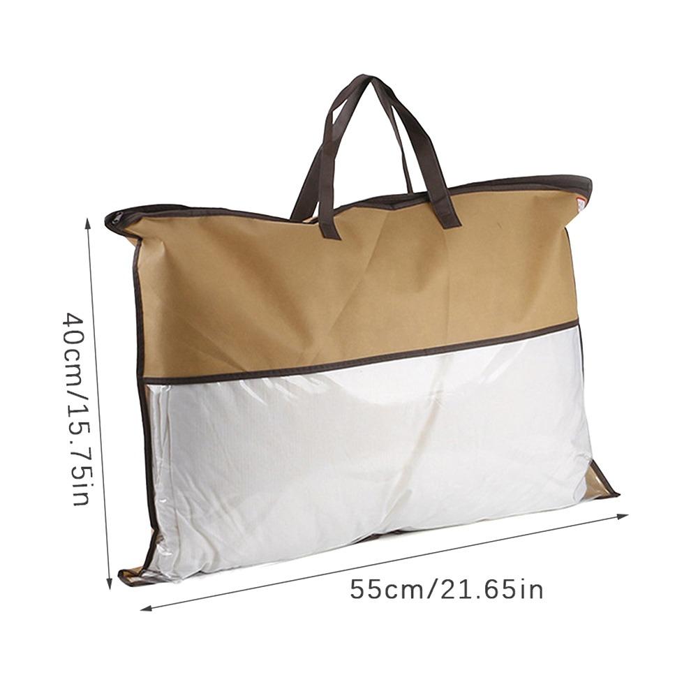 With Zipper Pillow Storage Bag Non-woven Tote Bag for Storing Pillows and Blankets