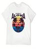 Retro Aloha Hawaii Urlaub Strand Sonnenuntergang Vintage Hawaiianisches Sommer T-Shirt Herren Kleidung Rapper Grafik T-Shirts T-Shirt Für unisex