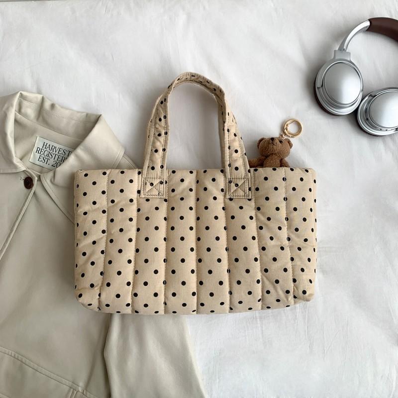 Corea del Sud Stile Ins Nuova Onda Design a Pois Borsa Grande Capacità Letteraria Casual Nicchia 100