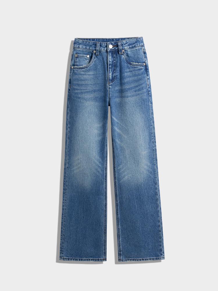 Spring 2026 High-Waisted Blue Wide-Leg Jeans [Turkish Fabric] 27