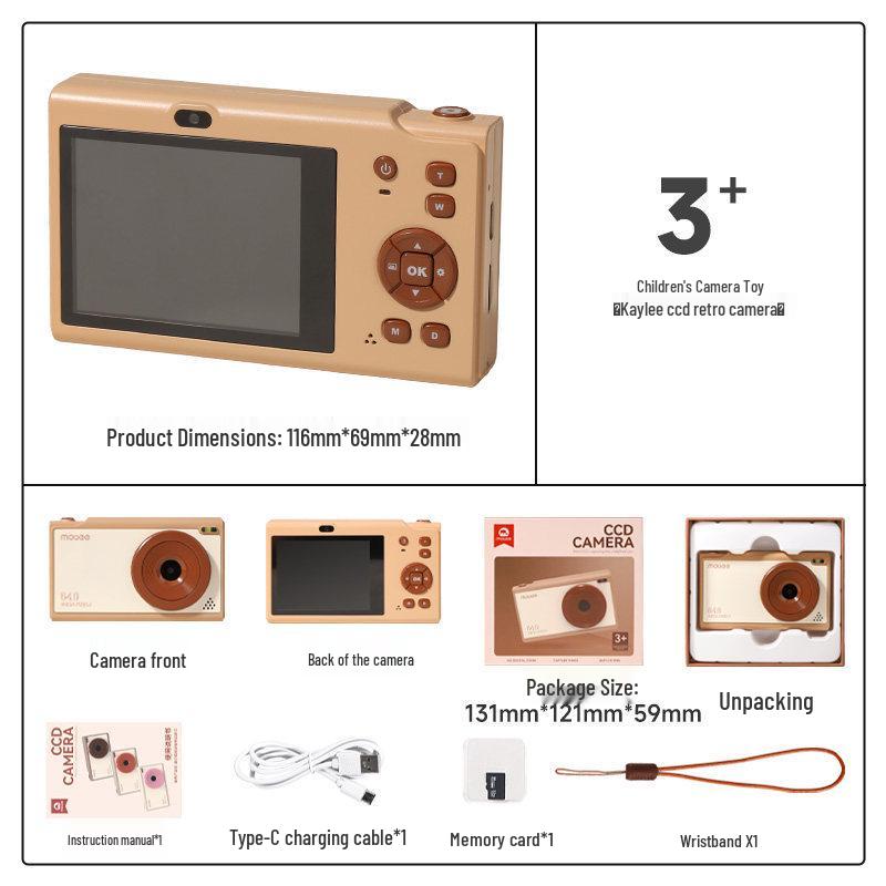 Mobee Retro CCD Kids' Digital HD Camera – Perfect Toy Gift for Boys & Girls.