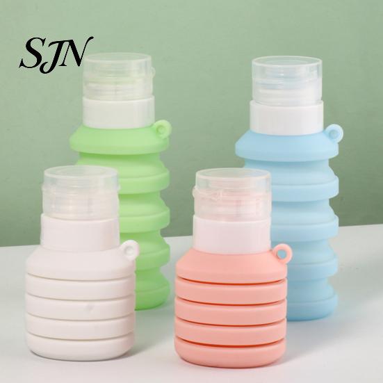 Leak Proof Travel Containers 50/110ML Collapsible Silicone Bottle for Toiletries, Compact Lotion Size Container, Foldable Refillable Shampoo