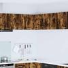 Hanging Corner Cabinet Smoked Oak and White 57 X 57 X 40 Cm