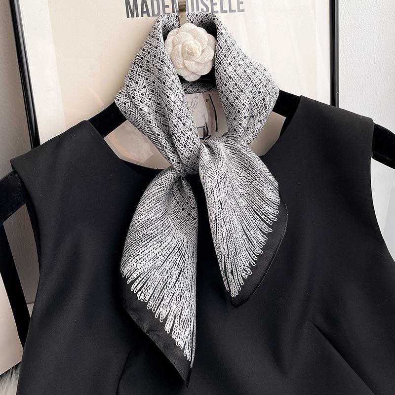 100% Natural Silk Scarf Women Luxury High Quality Headband Square Foulard Female Neckerchief Shawl Wraps Hijab Bandana Scarves