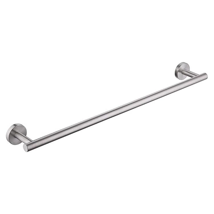 Hot Selling Hotel Style Brushed Nickel 304 Stainless Steel Bathroom Accessories Wall Mounted Single Towel Rack Bar серебряный