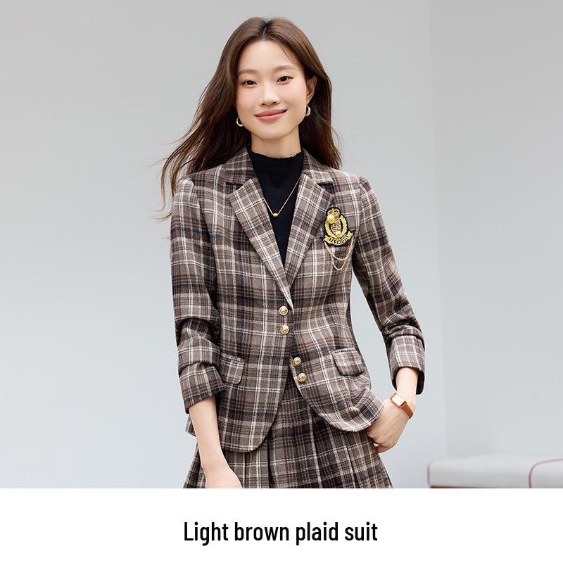 Completo a Quadri Stile College da Donna: Completo Due Pezzi Giacca e Gonna di Alta Gamma Primavera/Autunno 2026
