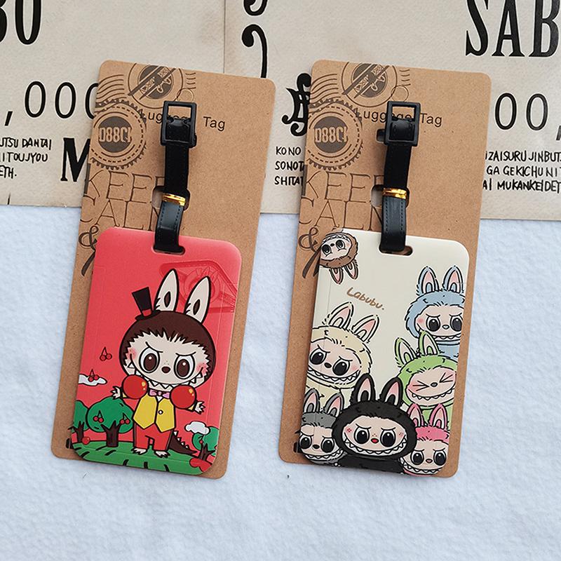 Cartoon  Labubu Travel Luggage Tags Cute Suitcase Hangings Decoration Portable Luggage Consignment Identification Tags