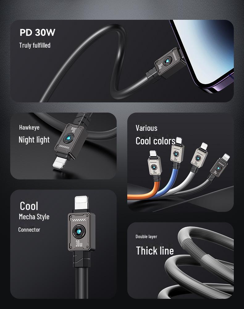 USAMS Dual Type-C Fast Charging Cable for Apple 15, PD30W Compatibility