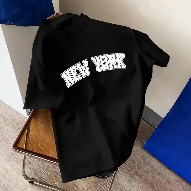 Mens Tshirt City Vibe Fashion Print Streetwear Top 2026 Spring Summer Daily Casual Sports Crew Neck Pure Cotton Tees Oversize