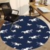 1PCHorse Pattern Office Round Area Rug, Indoor Mat Suitable For Office, Under Office Chairs Bedroom Living Room Home Decor, Room Deco034