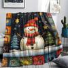 snowman Print Flannel Blanket, High quality Comfortable for All Seasons, Home Decor, Warmth and Comfort, Perfect for Christmas Gifts
