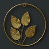 Hanging Gold Iron Arts Leaves Sculpture Ginkgo Leaf Ornaments Wall Decoration Metal Round Pendant