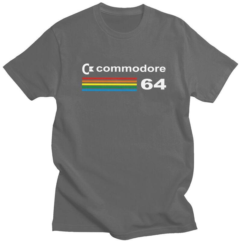 Custom Commodore 64 Computer T Shirt Men ShortSleeve Computer Geek Nerd Tee Tops 100 Cotton Slim Fit Tshirt Merch