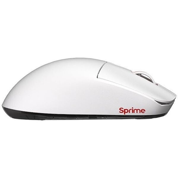 Sprime Wireless Gaming Asymmetrical Warranty from Domestic Authorized Distributor sp-pm1-white Mouse, 4K/8K Compatible, Wireless/Wired, FPS/TPS,