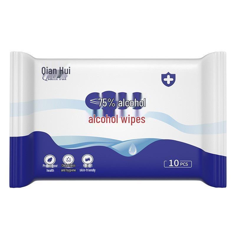 75-Degree Alcohol Wipes: 80 Individually Packaged Disposable Hygiene Cleaning Wipes