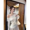 Oblique Shoulder Sexy Long-Sleeve T-Shirt - Early Autumn Slim Fit
