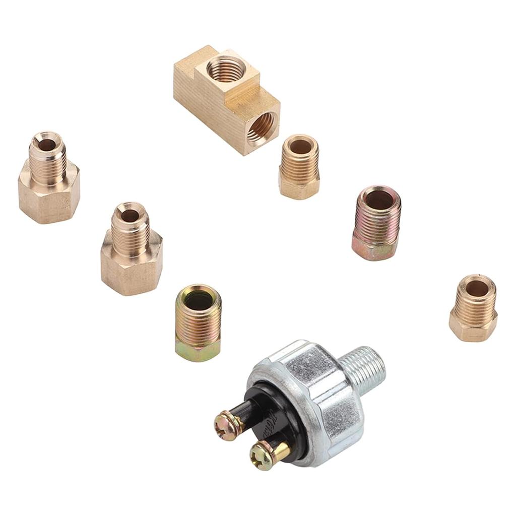 Hydraulic Brake Light Switch Adapter, Universal Inline Hydraulic Brake Light Switch Kit with Adapters, Hydraulic Brake Fitting with Tee Adapter,