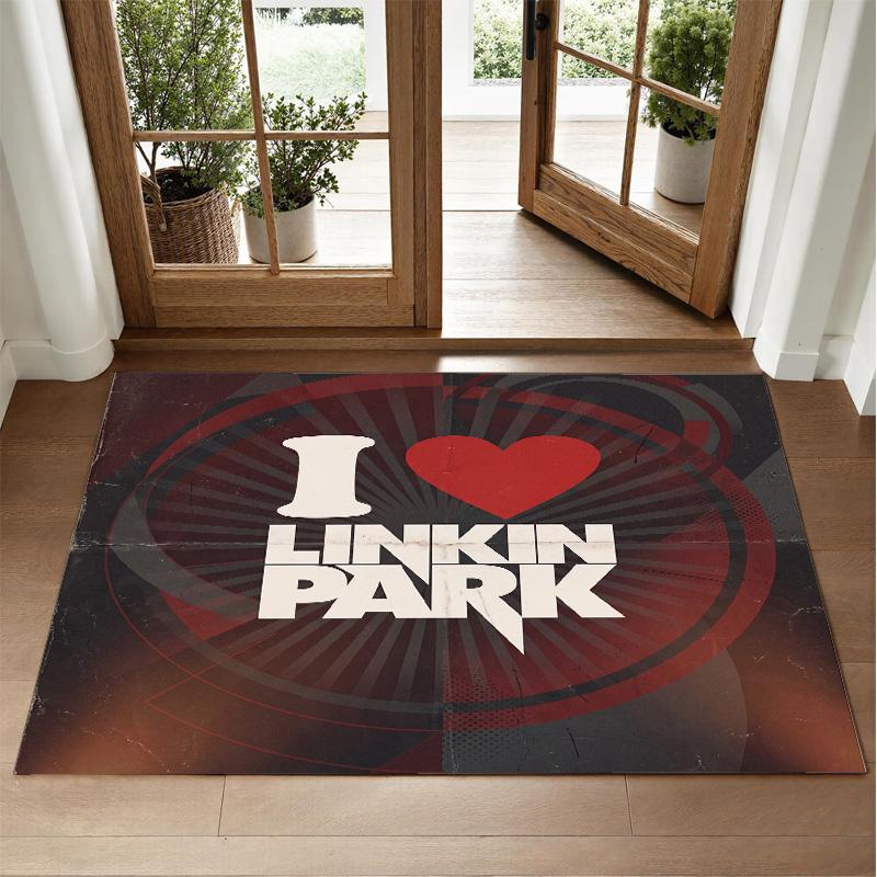 Linkin Park Design Crystal Velvet Rug Soft Decorative Mat for Bedroom Entrance