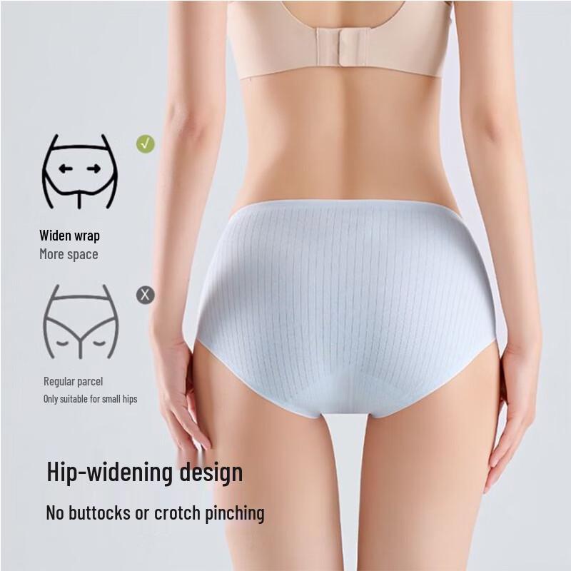 Maoren Women's Seamless High-Cut Cotton Underwear - 3 Pack