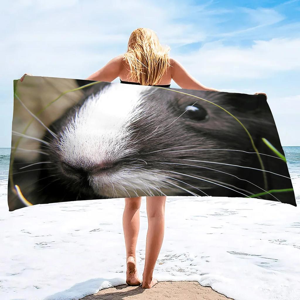 Guinea Pig Super Soft Beach Quick-Drying Bath Towel Large Absorbent Towel Blanket Suitable for Outdoor Travel Camping Swimming