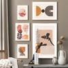 Boho Abstract Black Girl Leaf Rainbow Geometry Wall Art Canvas Painting Nordic Posters And Prints Pictures For Living Room Decor