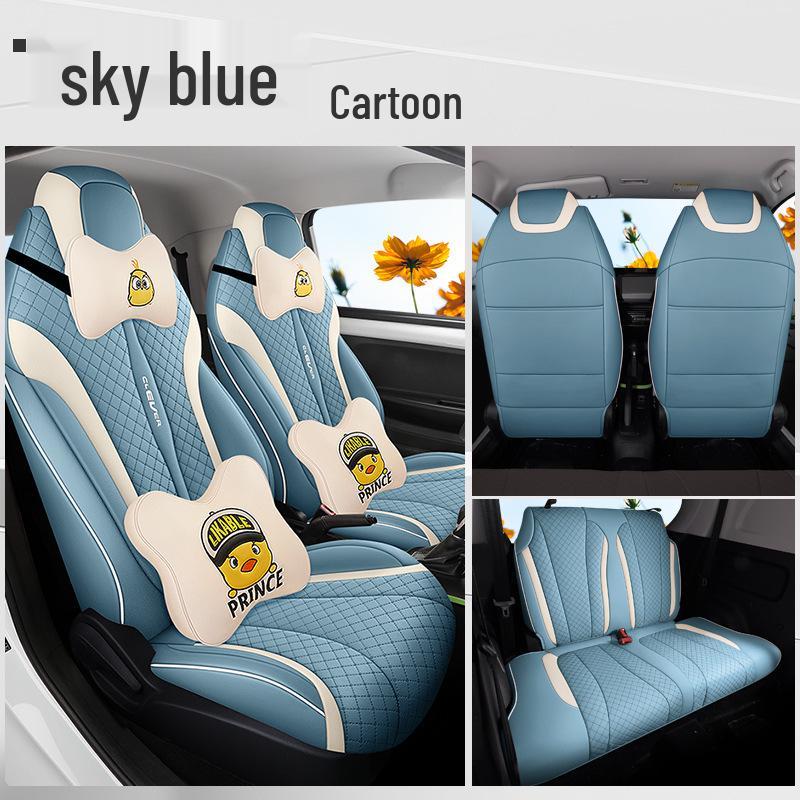 YH Cowin Car Seat Cushion Cover: Fashionable, Full Leather, All-Season, Sporty Design.