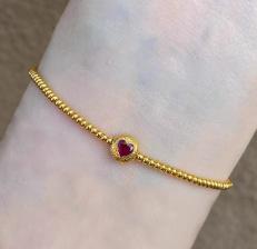 Hot Selling Fashion Light Luxury Style Garnet Red Bracelet Casual Versatile Women s Stacking Bracelet золотой