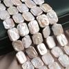 1String, White Natural Freshwater Pearls, 15×20mm, Handmade Rectangle Pearl Beads for Jewelry Making DIY, Cheapest Items Available 36cm
