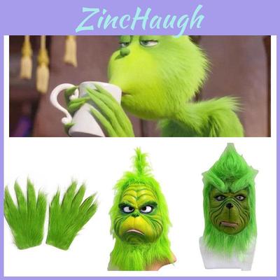 Christmas Grinch Gloves Terrifying Green Monster Costume Accessories