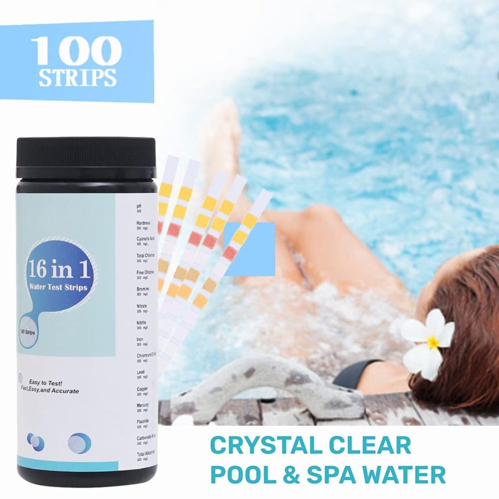 

Тестовая бумага для бассейна 16 в 1 Значение pH Щелочность Жесткость Медь Железо Бром Многопараметрическое качество воды