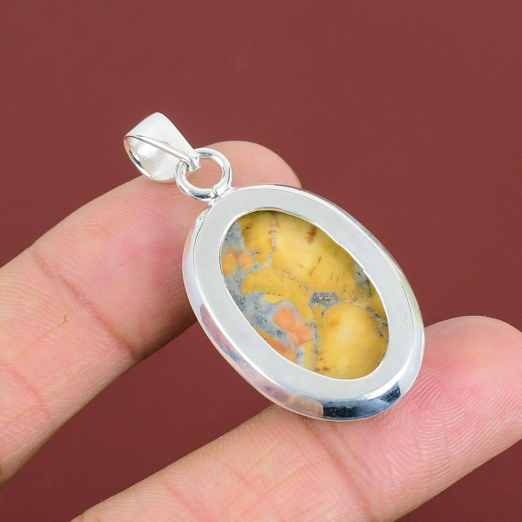Maligano Jasper Pendant 925 Sterling Silver Pendant Handmade Elegant Pendant Maligano Jasper Gemstone Jewelry Stylish Pendant Gifts For Him