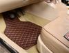 4pcs Coffee Color PU Leather Auto Car Floor Mats Front Rear Liner Weather Set