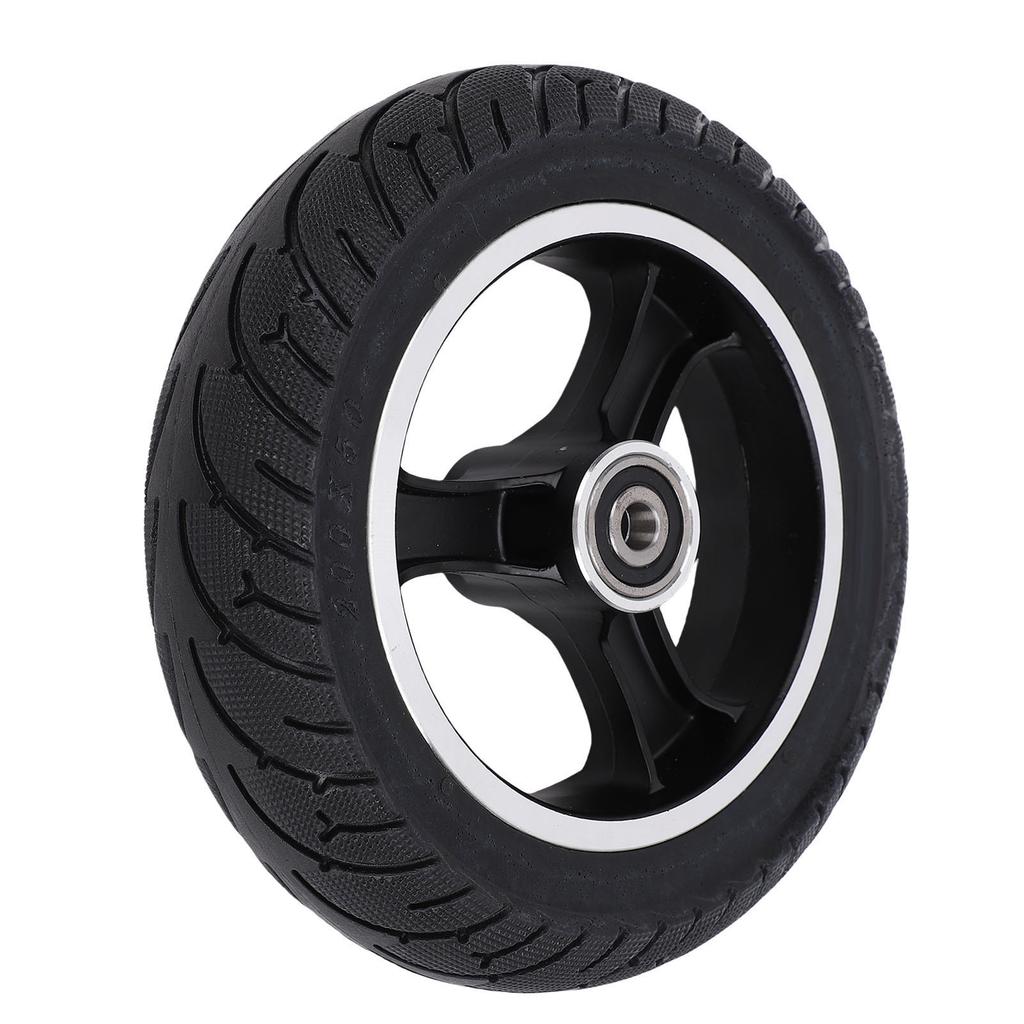 200x50 Solid Tire Wheel Damping 8 X 2 Inch Scooter Tire with Aluminum Alloy Hub Replacement for Razor E100 E200 E300