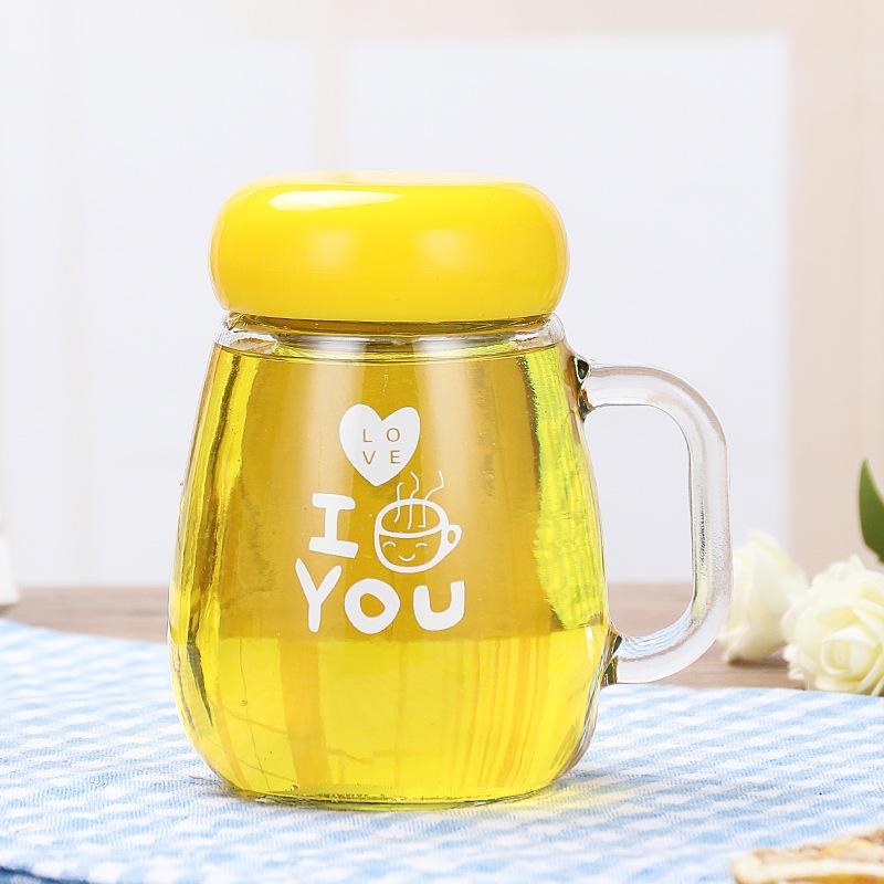 Creative Glass Flower Tea Cup Handy Cup Penguin Cup Gift Office Advertising Cup Couple Water Cup