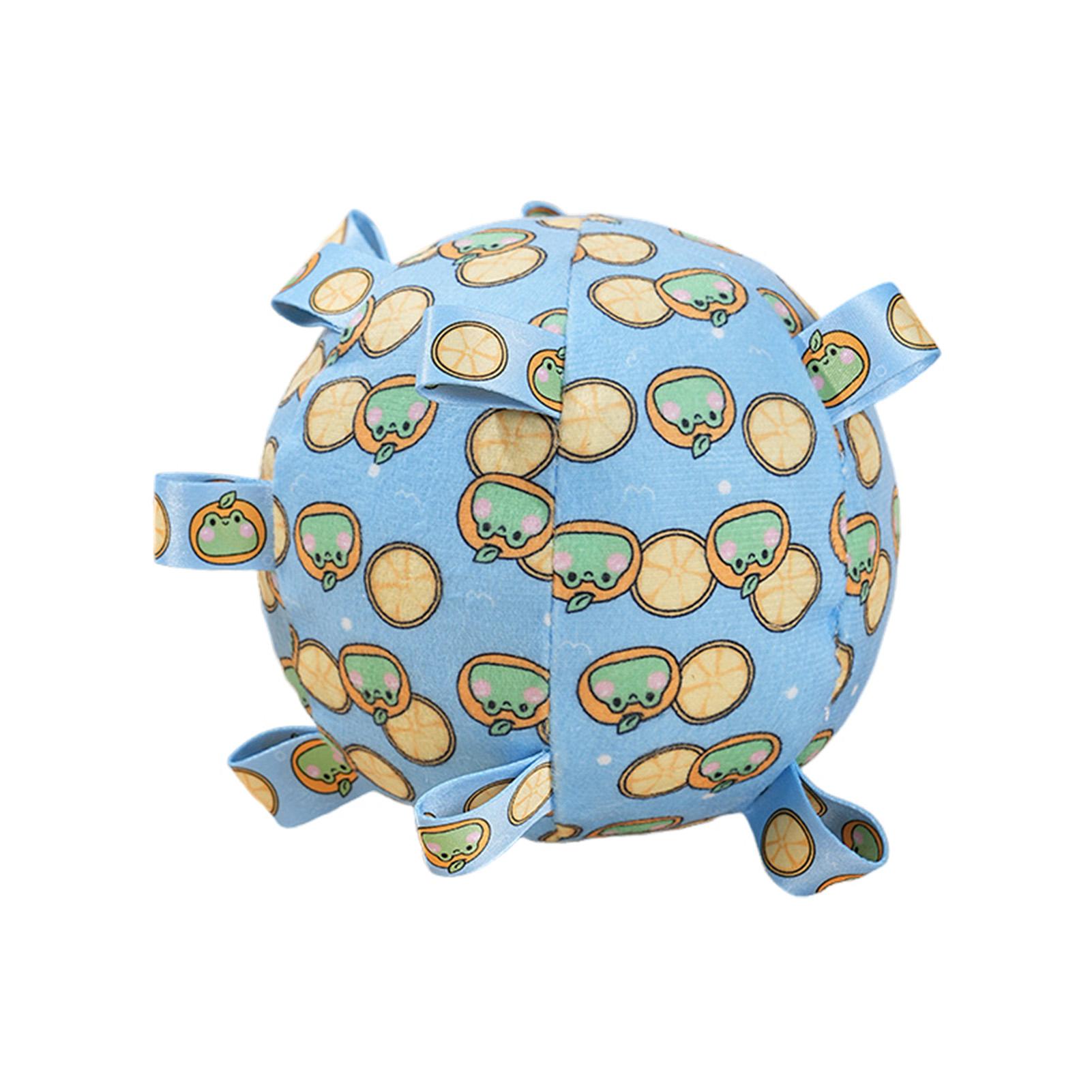 

Squeaky Plush Dog Toy Ball With Bell Soft Chewable Interactive Puppy Toys for Small Medium Dogs Cute Animal Design 15cm синій