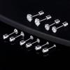 European and American Four-Claw Zircon Earrings: Embossed Anti-Slip Double Diamond Cartilage Studs