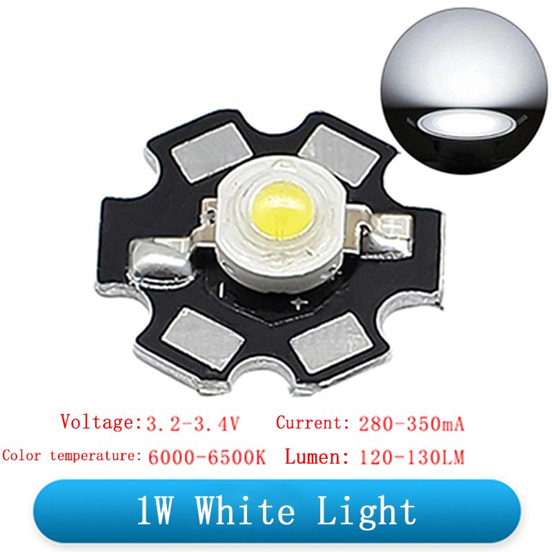 1W 3W 5W High Power LED Beads Full Spectrum Pure White/Warm With 20mm Black Star PCB Heat Sink Aluminum Substrate DIY Lights