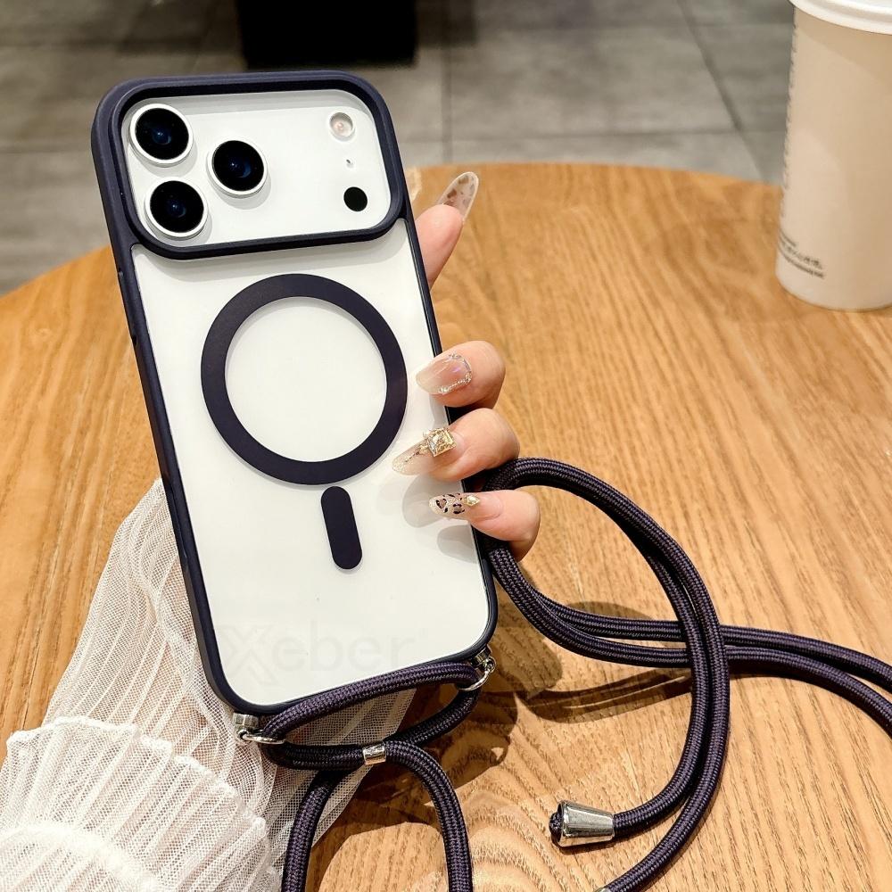 Strap Case For iPhone 17 16 15 14 13 12 11 Pro Max Plus For Magsafe Crossbody Lanyard Shockproof Magnetic Wireless Charge Cover