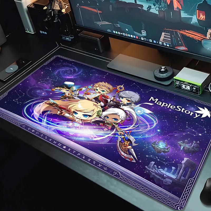 MapleStory Χρωματιστό Επιθέμα Ποντικιού Μεγάλο Μαξιλάρι Τραπεζιού Παιχνιδιών Αντιολισθητικό Laptop Tablet Μεγάλο Επιθέμα Ποντικιού XXL Στρώμα Mini PC Playmat Με Κλειδωμένη Άκρη