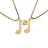 New Fashionable Beating Note Puzzle Couple Necklace Men and Women Couple Titanium Steel Necklace