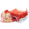 10pcs/lot Organza Gift Bags Snowflake Drawstring Pouches For Wedding New Year Christmas Party Candy Jewelry Gifts Packaging Bags