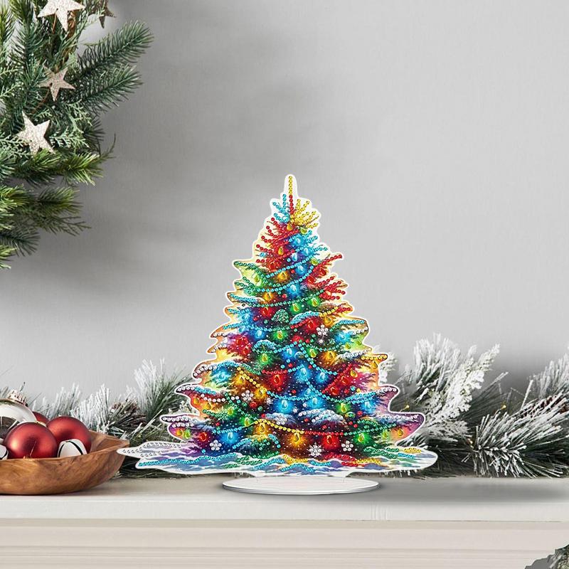 Gem Art Tabletop Ornaments Christmas Theme Gem Art Acrylic Paint Desktop Ornaments For Home Living Room Rhinestone Art For