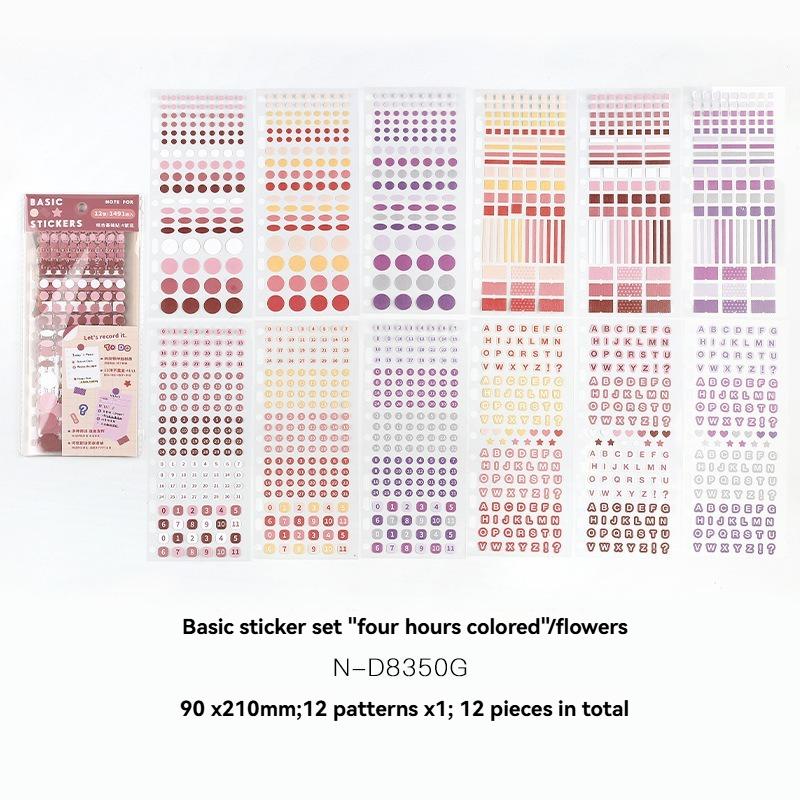 Sticker Set Colored Art Dots Marking Film Cutting Stickers Handheld Decoration DIY Materials