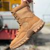 Brown Ultra-Light Waterproof High-Top Cowhide Tactical Boots