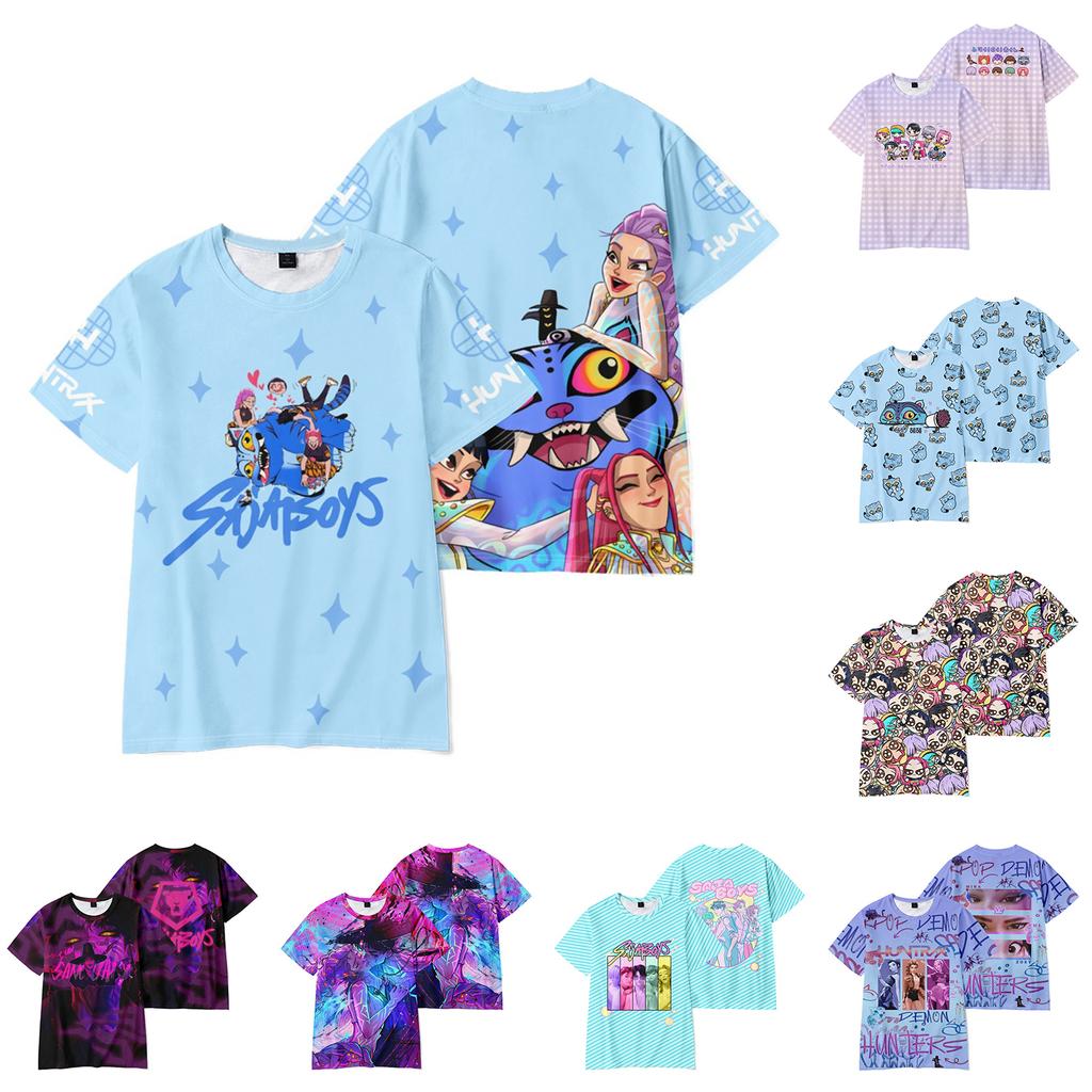 Children's Casual Fashionable Loose And Comfortable Printed Short Sleeved T-shirt Top